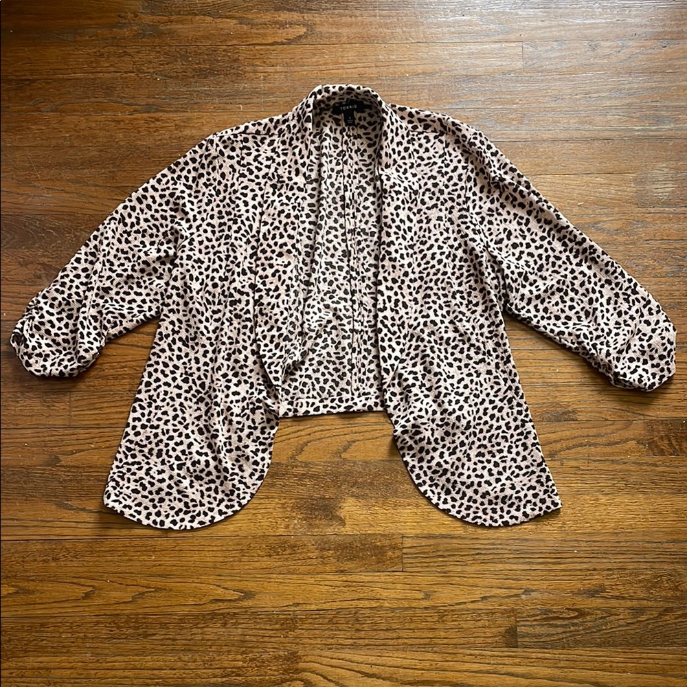 torrid Leopard Print Open Front Blazer